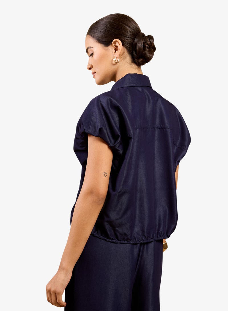 Little Mistress Indigo Denim Top - Image 2